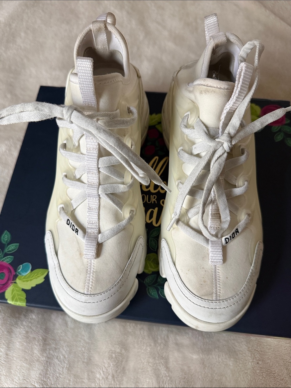 Dior Cream Neoprene Chunky Sneakers